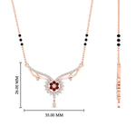 Load image into Gallery viewer, floral-cluster-ruby-3-beads-mangalsutra-necklace-in-rose-gold-mgs9105grudrangle2-nl-rg-hw.jpg?v=1788930538
