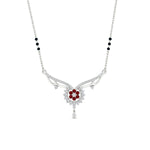 Load image into Gallery viewer, floral-cluster-ruby-3-beads-mangalsutra-necklace-in-white-gold-mgs9105grudrangle1-nl-wg.jpg?v=1788930538