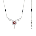 Load image into Gallery viewer, floral-cluster-ruby-3-beads-mangalsutra-necklace-in-white-gold-mgs9105grudrangle2-nl-wg.jpg?v=1788930538