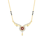 Load image into Gallery viewer, floral-cluster-ruby-3-beads-mangalsutra-necklace-in-yellow-gold-mgs9105grudrangle1-nl-yg.jpg?v=1788930538