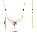 Load image into Gallery viewer, floral-cluster-ruby-3-beads-mangalsutra-necklace-in-yellow-gold-mgs9105grudrangle2-nl-yg-hw.jpg?v=1788930538