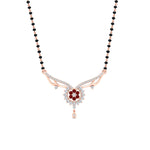 Load image into Gallery viewer, floral-cluster-ruby-mangalsutra-necklace-in-rose-gold-mgs9105grudrangle1-nl-rg.jpg?v=1788930502