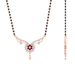 Load image into Gallery viewer, floral-cluster-ruby-mangalsutra-necklace-in-rose-gold-mgs9105grudrangle2-nl-rg.jpg?v=1788930502