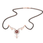 Load image into Gallery viewer, floral-cluster-ruby-mangalsutra-necklace-in-rose-gold-mgs9105grudrsleep-nl-rg.jpg?v=1788930502