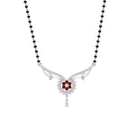 Load image into Gallery viewer, floral-cluster-ruby-mangalsutra-necklace-in-white-gold-mgs9105grudrangle1-nl-wg.jpg?v=1788930502