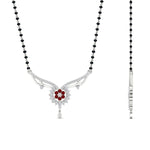 Load image into Gallery viewer, floral-cluster-ruby-mangalsutra-necklace-in-white-gold-mgs9105grudrangle2-nl-wg.jpg?v=1788930502