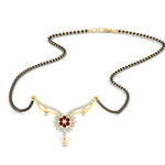 Load image into Gallery viewer, floral-cluster-ruby-mangalsutra-necklace-in-yellow-gold-mgs9105grudrsleep-nl-yg.jpg?v=1788930502