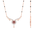 Load image into Gallery viewer, floral-cluster-ruby-spaced-out-mangalsutra-necklace-in-rose-gold-mgs9105grudrangle2-nl-rg.jpg?v=1788930467