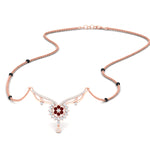 Load image into Gallery viewer, floral-cluster-ruby-spaced-out-mangalsutra-necklace-in-rose-gold-mgs9105grudrsleep-nl-rg.jpg?v=1788930467