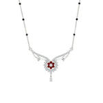 Load image into Gallery viewer, floral-cluster-ruby-spaced-out-mangalsutra-necklace-in-white-gold-mgs9105grudrangle1-nl-wg.jpg?v=1788930467