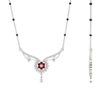 Load image into Gallery viewer, floral-cluster-ruby-spaced-out-mangalsutra-necklace-in-white-gold-mgs9105grudrangle2-nl-wg.jpg?v=1788930467