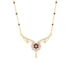 Load image into Gallery viewer, floral-cluster-ruby-spaced-out-mangalsutra-necklace-in-yellow-gold-mgs9105grudrangle1-nl-yg.jpg?v=1788930467
