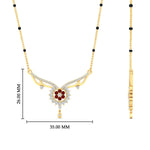 Load image into Gallery viewer, floral-cluster-ruby-spaced-out-mangalsutra-necklace-in-yellow-gold-mgs9105grudrangle2-nl-yg-hw.jpg?v=1788930467