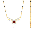 Load image into Gallery viewer, floral-cluster-ruby-spaced-out-mangalsutra-necklace-in-yellow-gold-mgs9105grudrangle2-nl-yg.jpg?v=1788930467