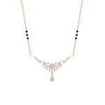 Load image into Gallery viewer, floral-drop-3-black-bead-diamond-mangalsutra-necklace-in-rose-gold-mgs9082angle1-nl-rg.jpg?v=1785409570