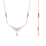 Load image into Gallery viewer, floral-drop-3-black-bead-diamond-mangalsutra-necklace-in-rose-gold-mgs9082angle2-nl-rg.jpg?v=1785409570