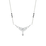 Load image into Gallery viewer, floral-drop-3-black-bead-diamond-mangalsutra-necklace-in-white-gold-mgs9082angle1-nl-wg.jpg?v=1785409570