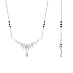 Load image into Gallery viewer, floral-drop-3-black-bead-diamond-mangalsutra-necklace-in-white-gold-mgs9082angle2-nl-wg.jpg?v=1785409570