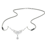 Load image into Gallery viewer, floral-drop-3-black-bead-diamond-mangalsutra-necklace-in-white-gold-mgs9082sleep-nl-wg.jpg?v=1785409570