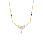 Load image into Gallery viewer, floral-drop-3-black-bead-diamond-mangalsutra-necklace-in-yellow-gold-mgs9082angle1-nl-yg.jpg?v=1785409570