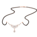 Load image into Gallery viewer, floral-drop-black-bead-diamond-mangalsutra-necklace-in-rose-gold-mgs9082sleep-nl-rg.jpg?v=1785409386