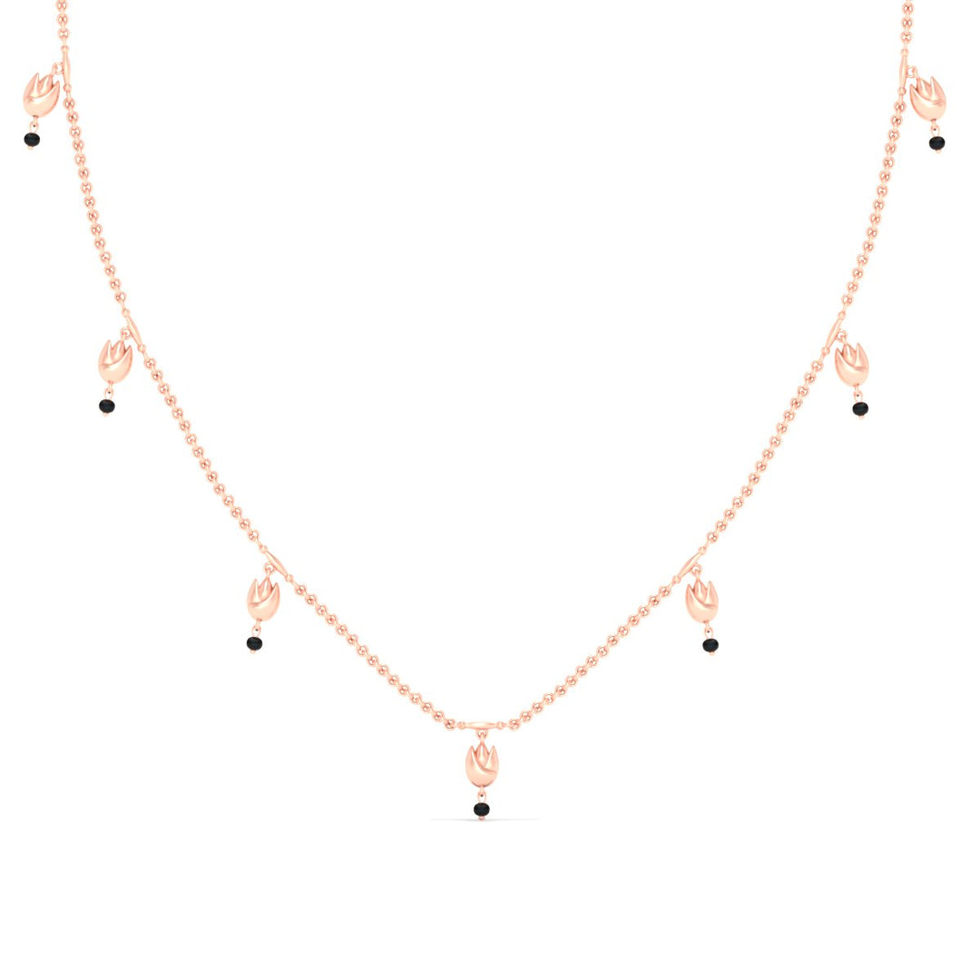 Floral Drop Black Bead Mangalsutra
