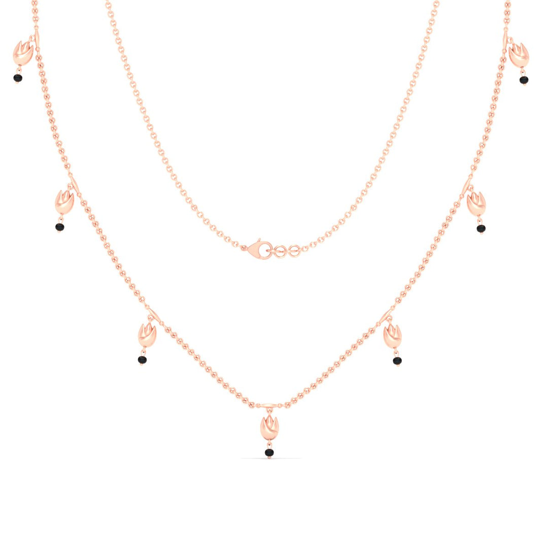Floral Drop Black Bead Mangalsutra