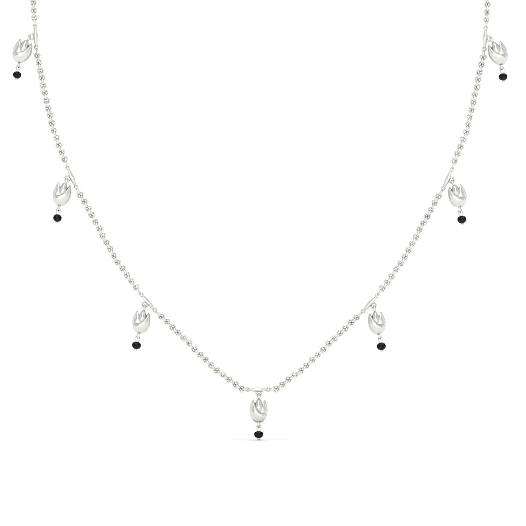 Floral Drop Black Bead Mangalsutra