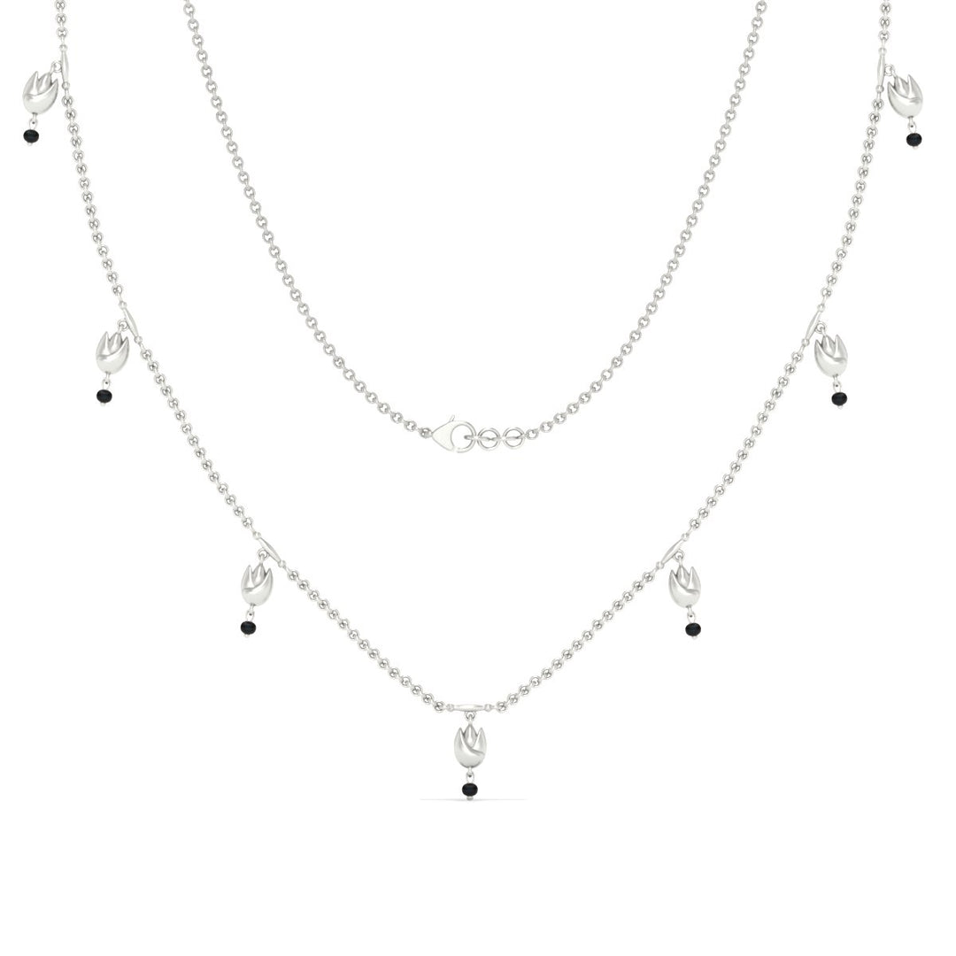 Floral Drop Black Bead Mangalsutra