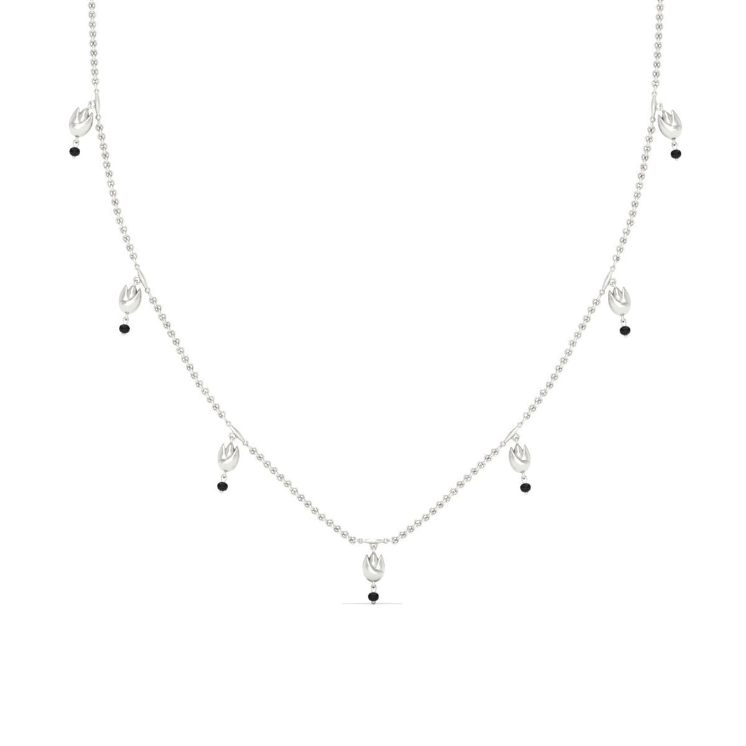 Floral Drop Black Bead Mangalsutra