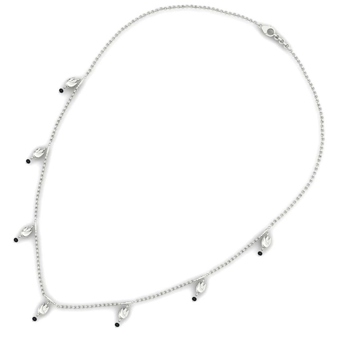 Floral Drop Black Bead Mangalsutra