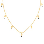 Load image into Gallery viewer, Floral Drop Black Bead Mangalsutra