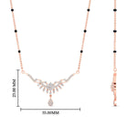 Load image into Gallery viewer, floral-drop-spaced-out-black-bead-diamond-mangalsutra-necklace-in-rose-gold-mgs9082angle2-nl-rg-hw.jpg?v=1785409827