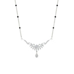 Load image into Gallery viewer, floral-drop-spaced-out-black-bead-diamond-mangalsutra-necklace-in-white-gold-mgs9082angle1-nl-wg.jpg?v=1785409827