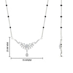 Load image into Gallery viewer, floral-drop-spaced-out-black-bead-diamond-mangalsutra-necklace-in-white-gold-mgs9082angle2-nl-wg-hw.jpg?v=1785409827