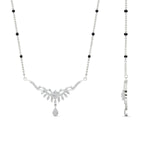 Load image into Gallery viewer, floral-drop-spaced-out-black-bead-diamond-mangalsutra-necklace-in-white-gold-mgs9082angle2-nl-wg.jpg?v=1785409827