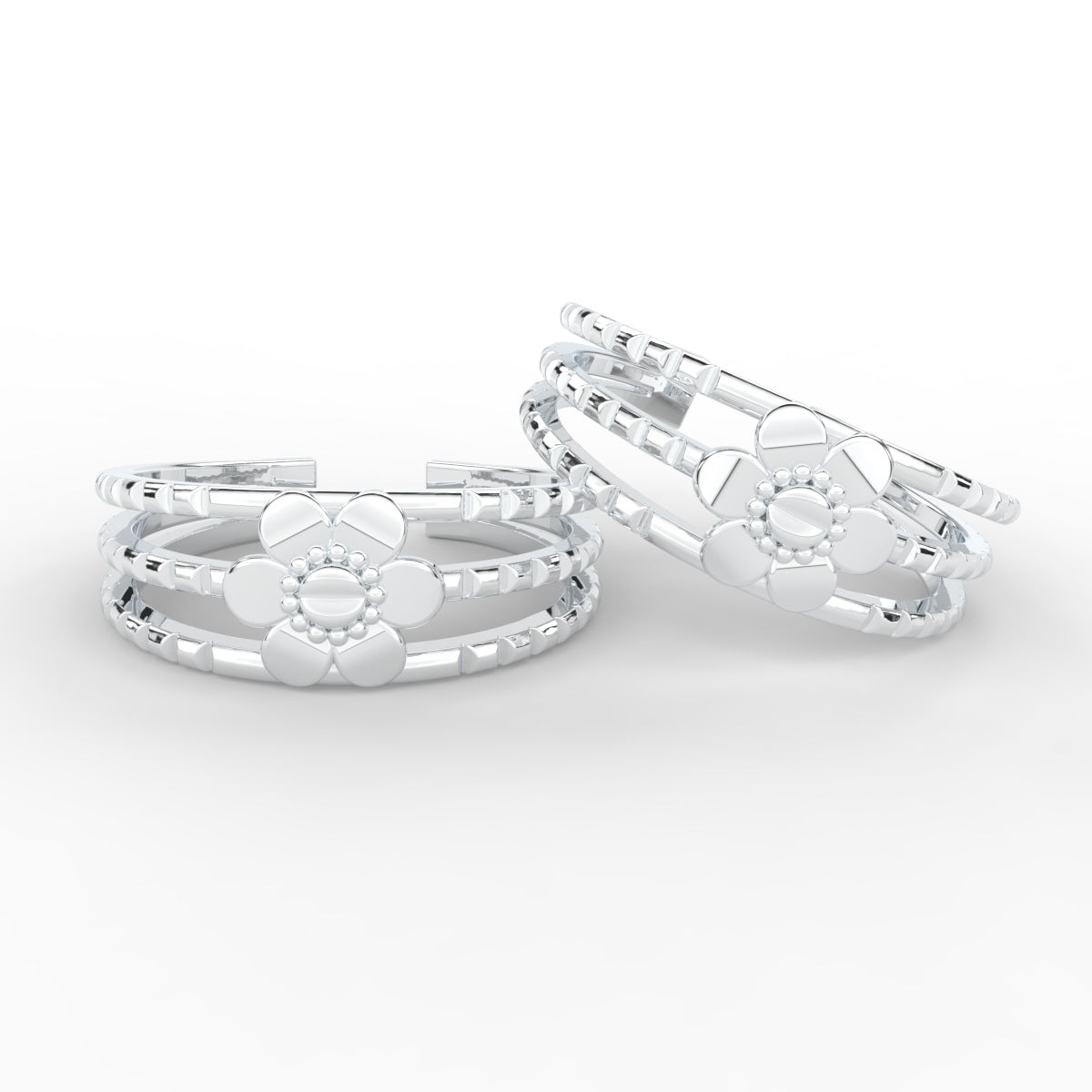 Flower Design Toe Ring For Women