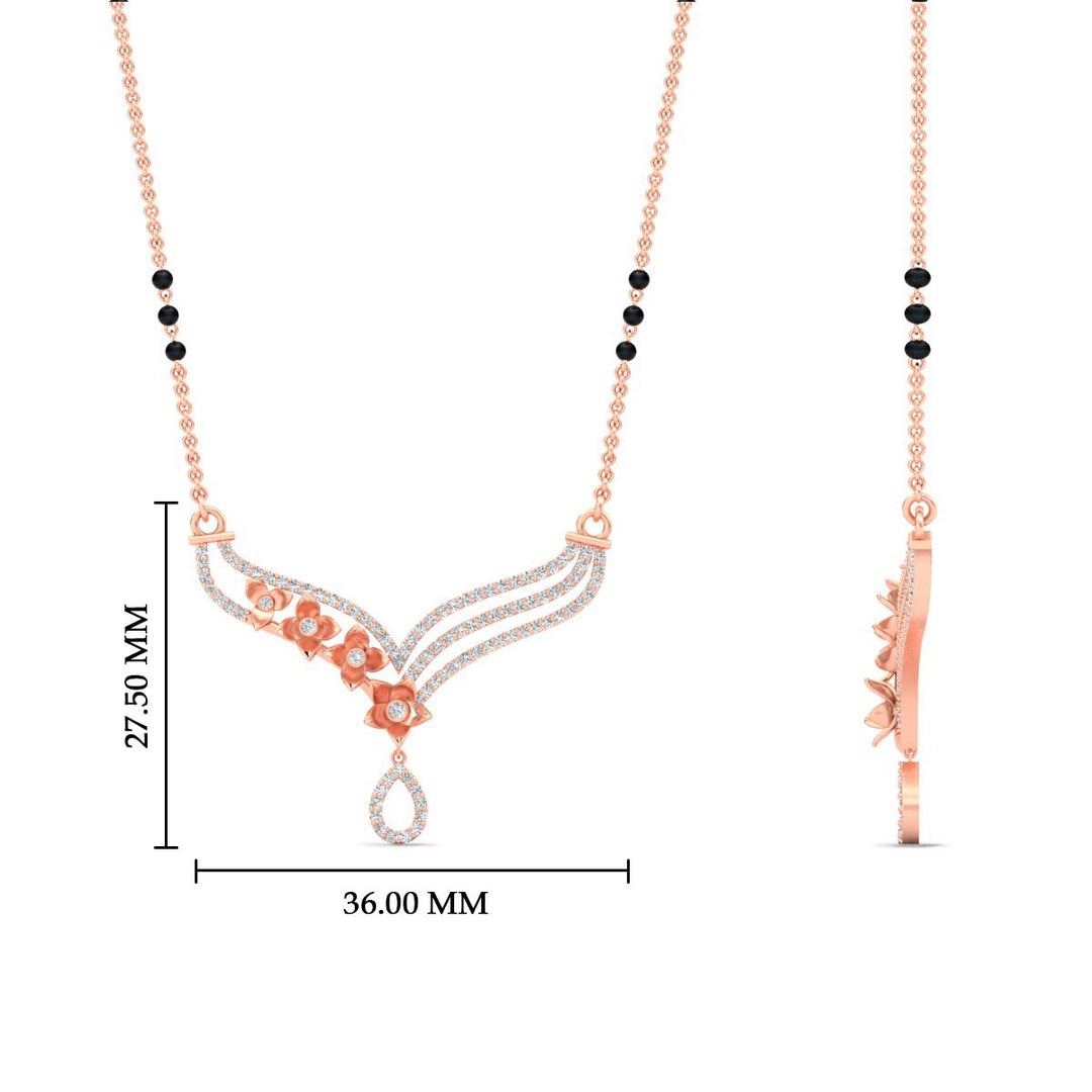 Flower Modern Diamond Mangalsutra