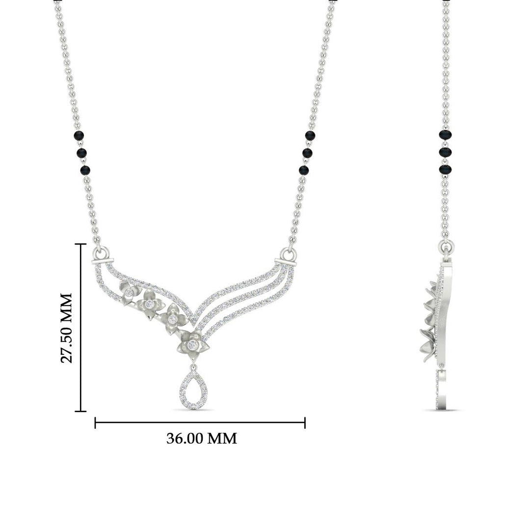 Flower Modern Diamond Mangalsutra