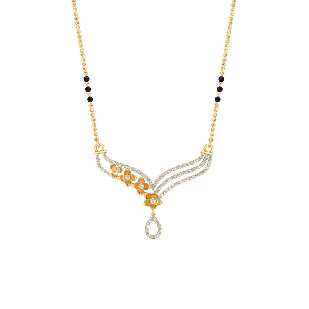 Flower Modern Diamond Mangalsutra