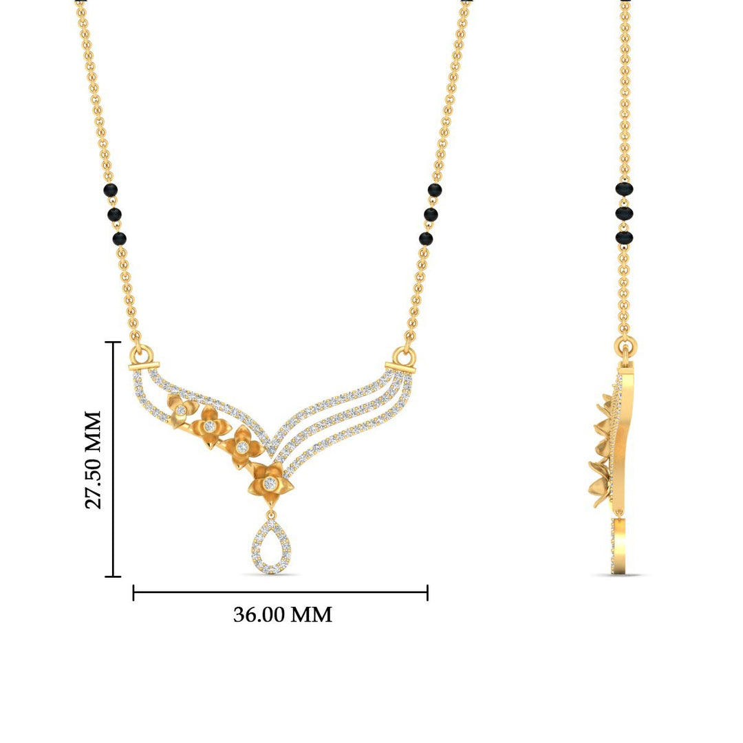 Flower Modern Diamond Mangalsutra