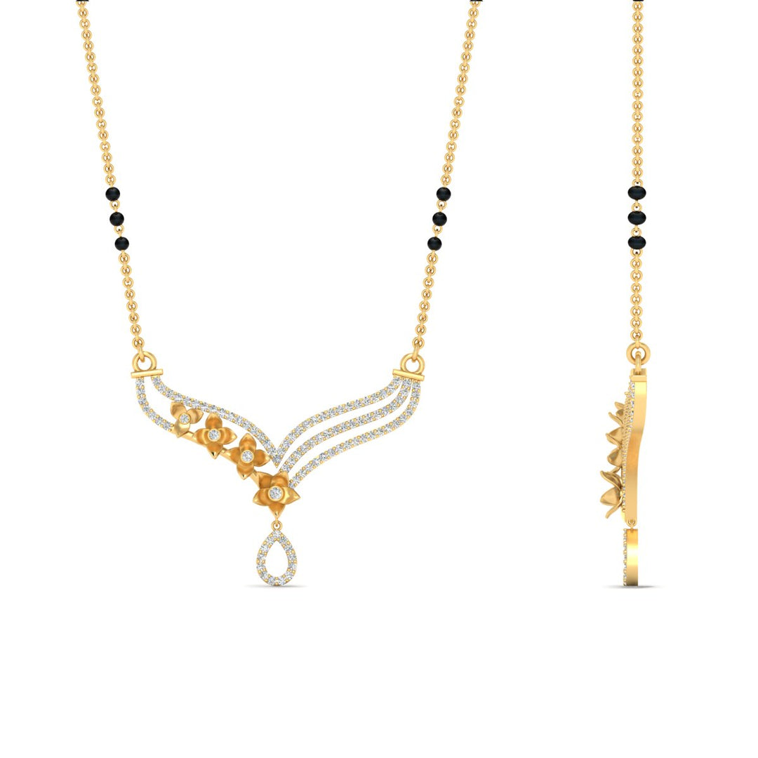 Flower Modern Diamond Mangalsutra