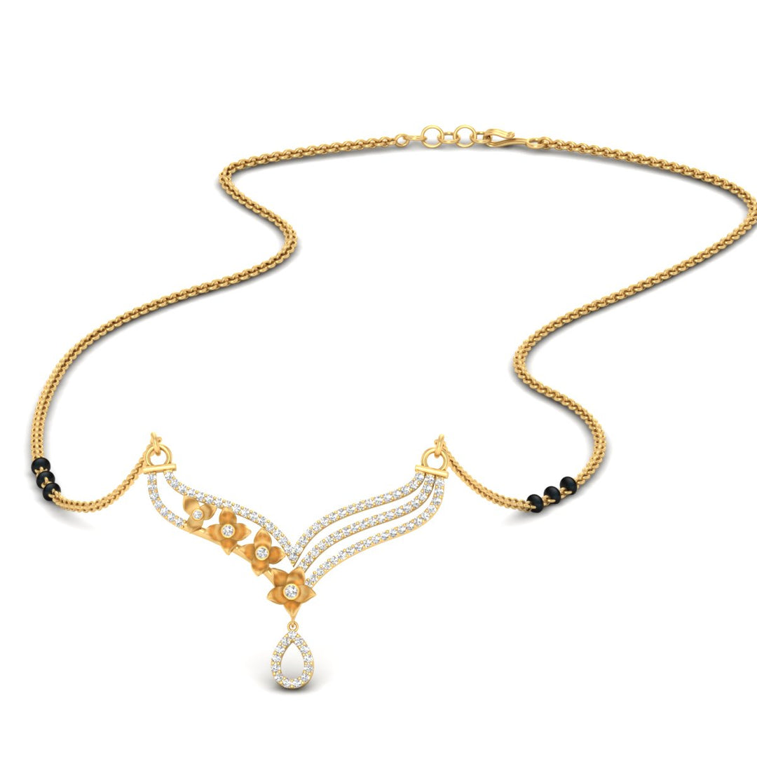 Flower Modern Diamond Mangalsutra