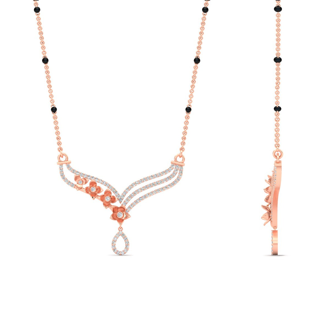 Flower Modern Diamond Mangalsutra
