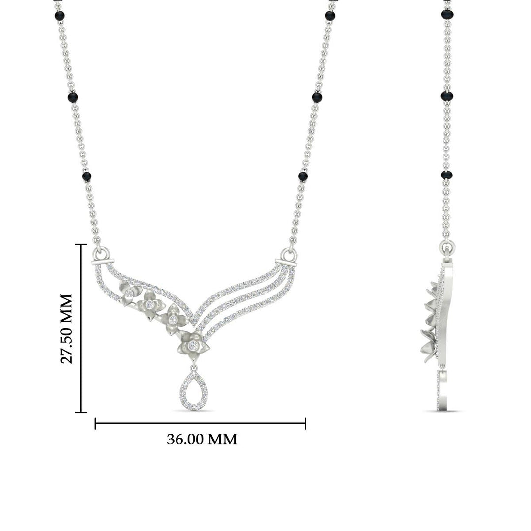 Flower Modern Diamond Mangalsutra