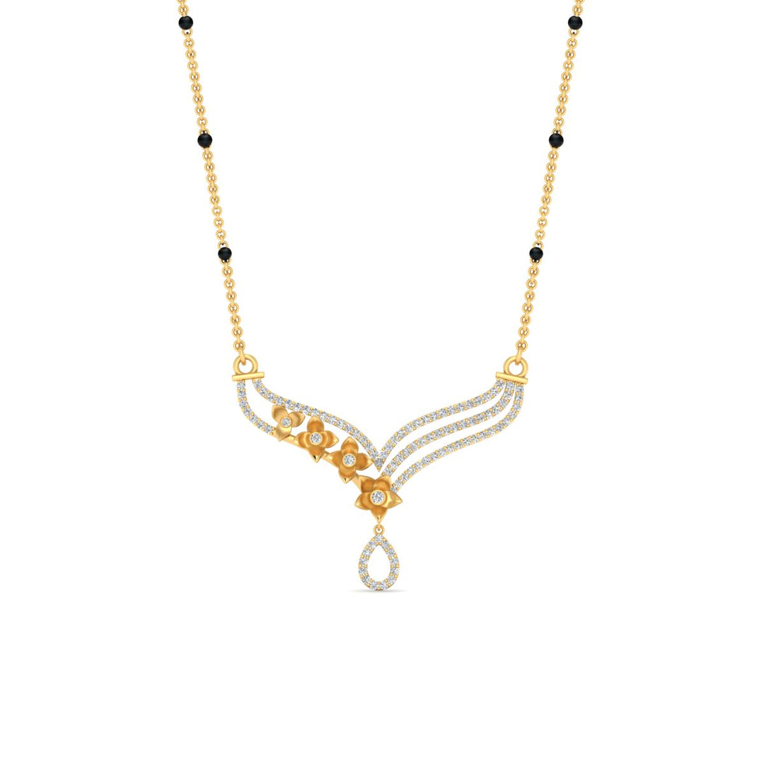 Flower Modern Diamond Mangalsutra