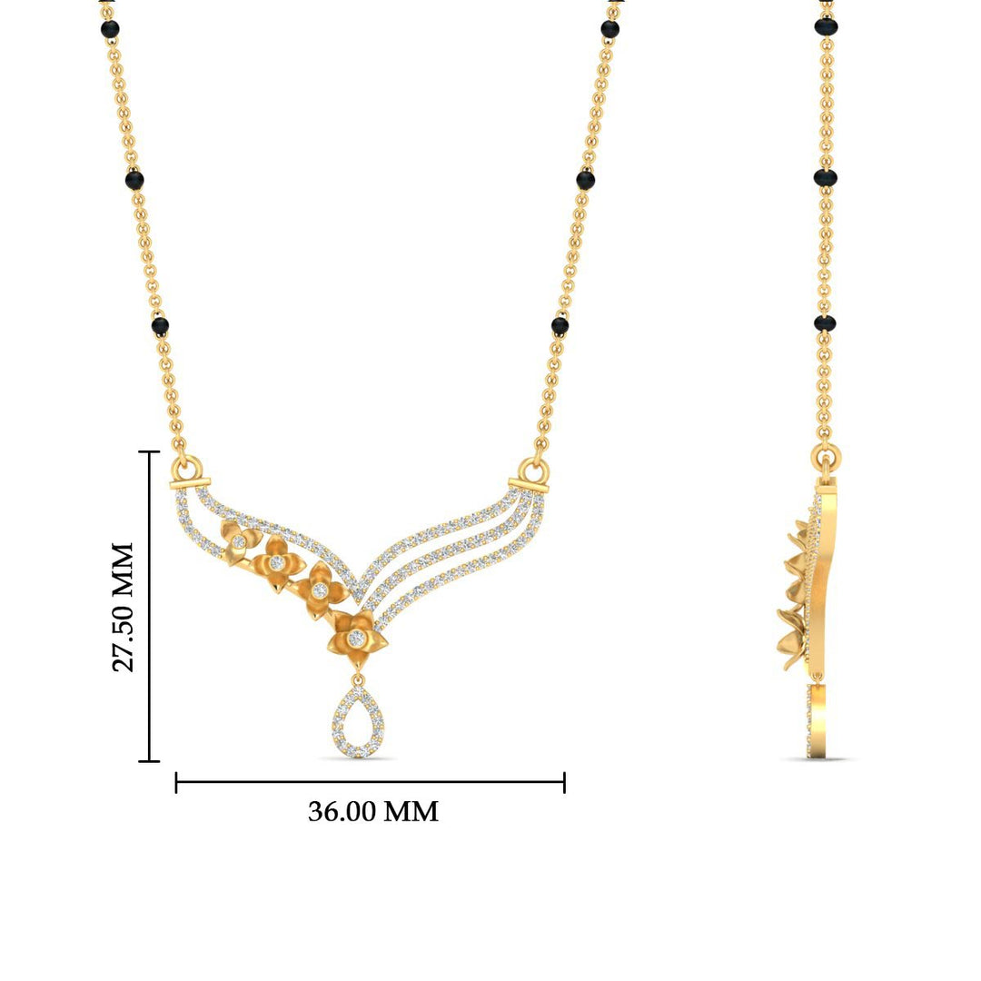 Flower Modern Diamond Mangalsutra