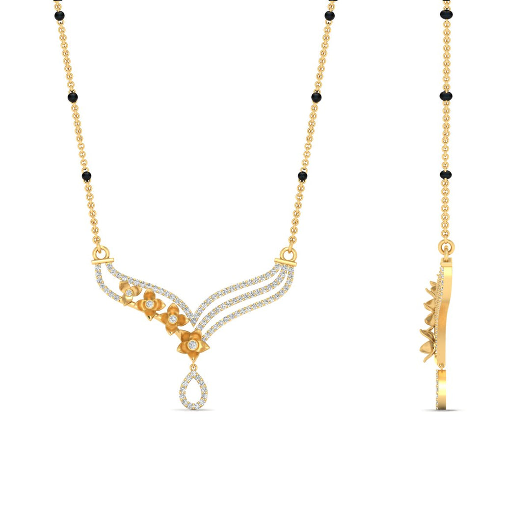Flower Modern Diamond Mangalsutra