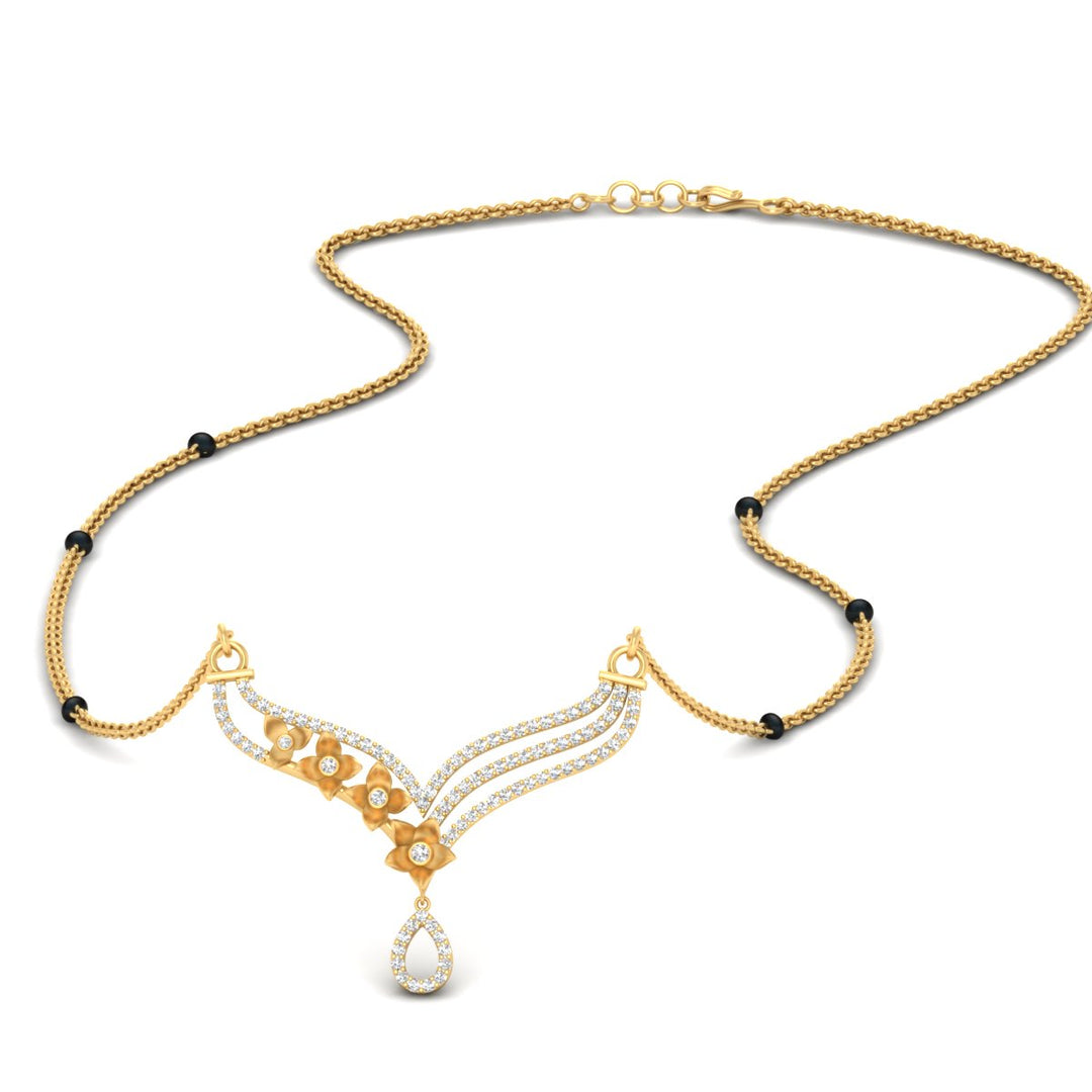 Flower Modern Diamond Mangalsutra
