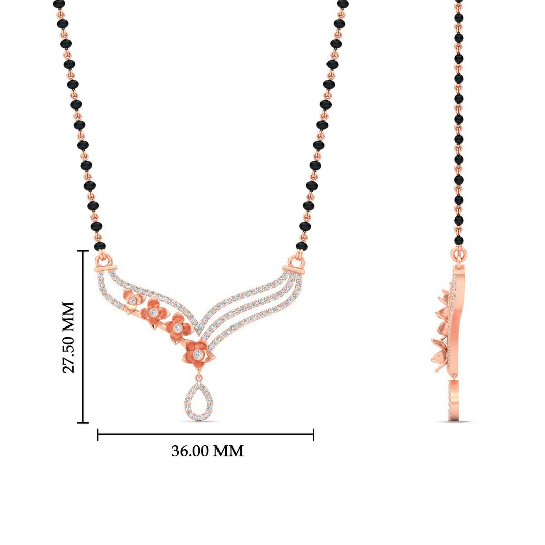 Flower Modern Diamond Mangalsutra